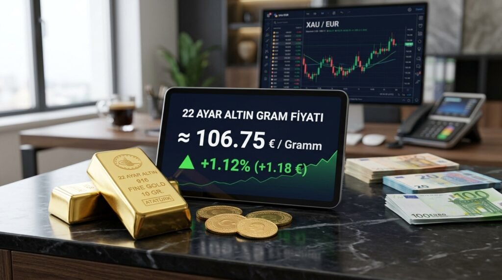 Aktueller 22 Ayar Altın Gram Fiyatı Euro